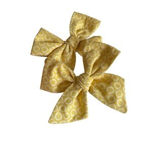 Yellow Patterned Hair Bows